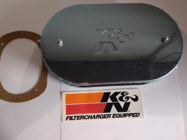 Krómházas karburátor szűrő ovális eredeti K&N 56-9033